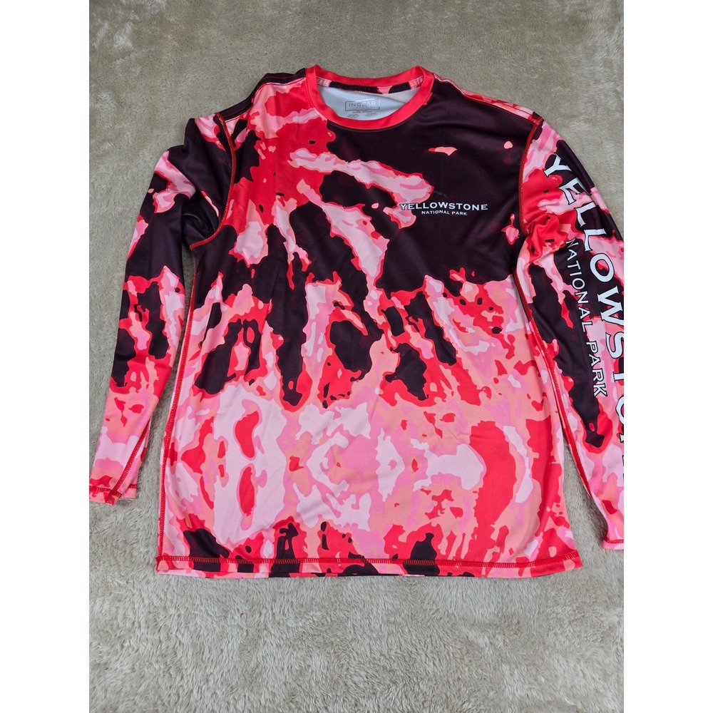 INGEAR Yellowstone National Park Mens Long Sleeve Graphic T‎ Shirt Medium